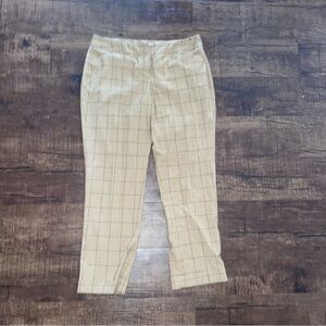 Chic Tan Plaid Geometric New York and Co Trousers